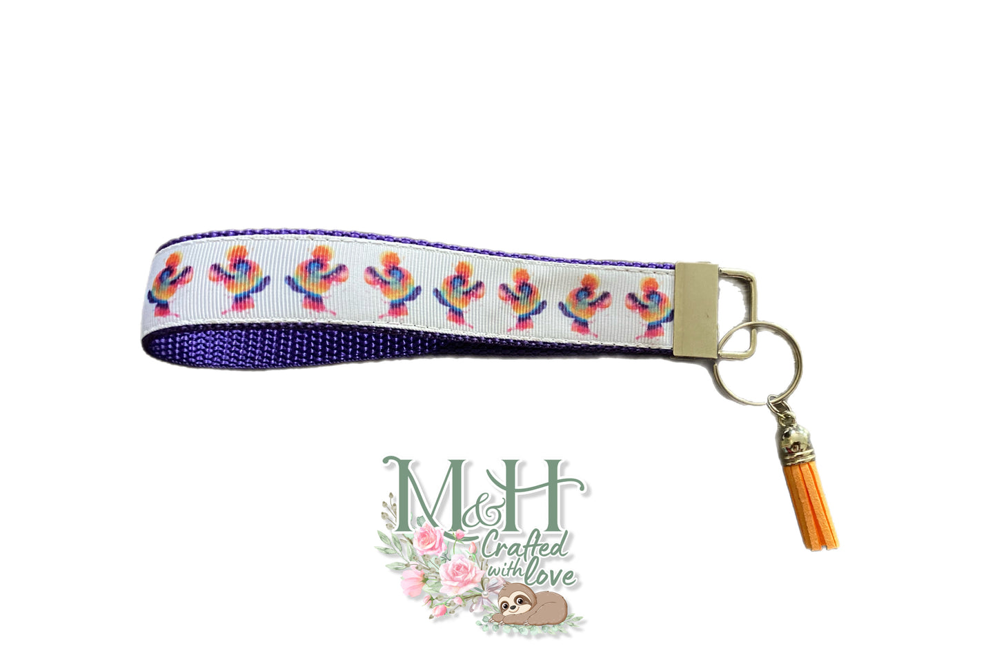 Rainbow Mickey Head Key Fob